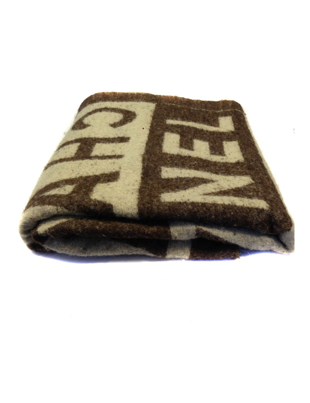 Plaid CHANEL en laine marron et beige