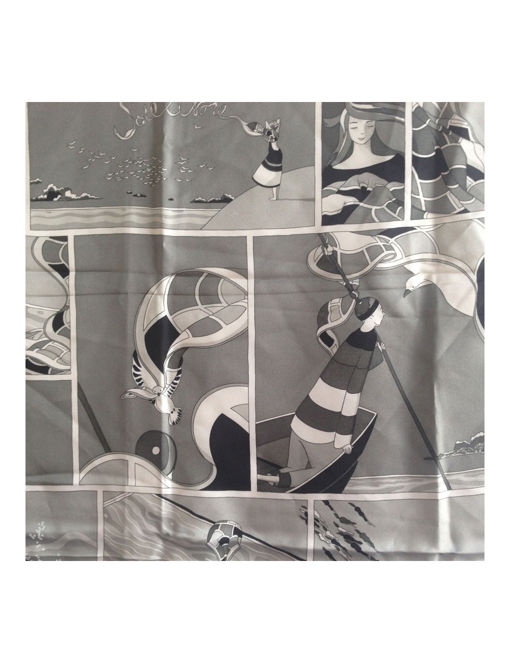 Hermès "Silk free" in white silk