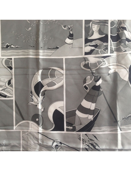 Hermès "Silk free" in white silk