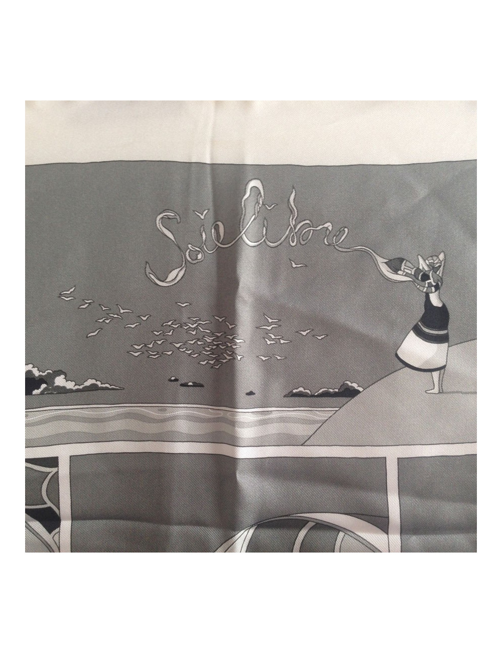 Hermès "Silk free" in white silk