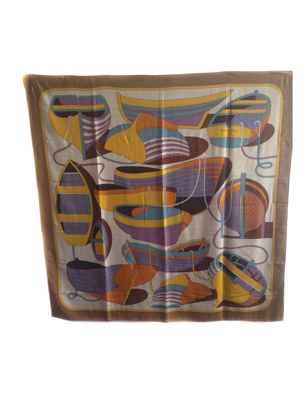 Châle HERMES "Thalassa" en cachemire et soie