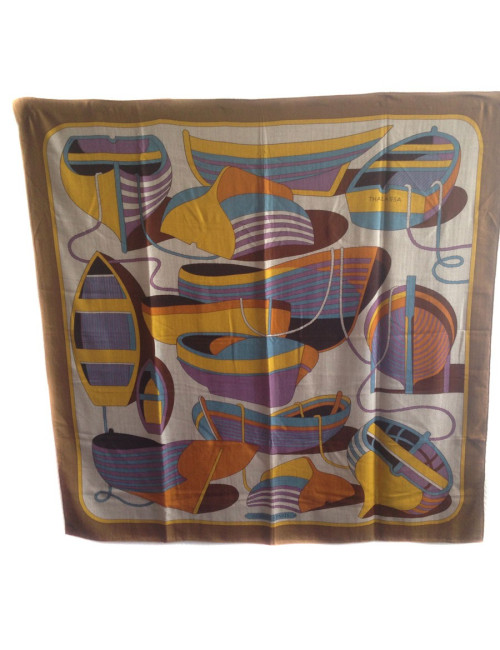 Châle HERMES "Thalassa" en cachemire et soie