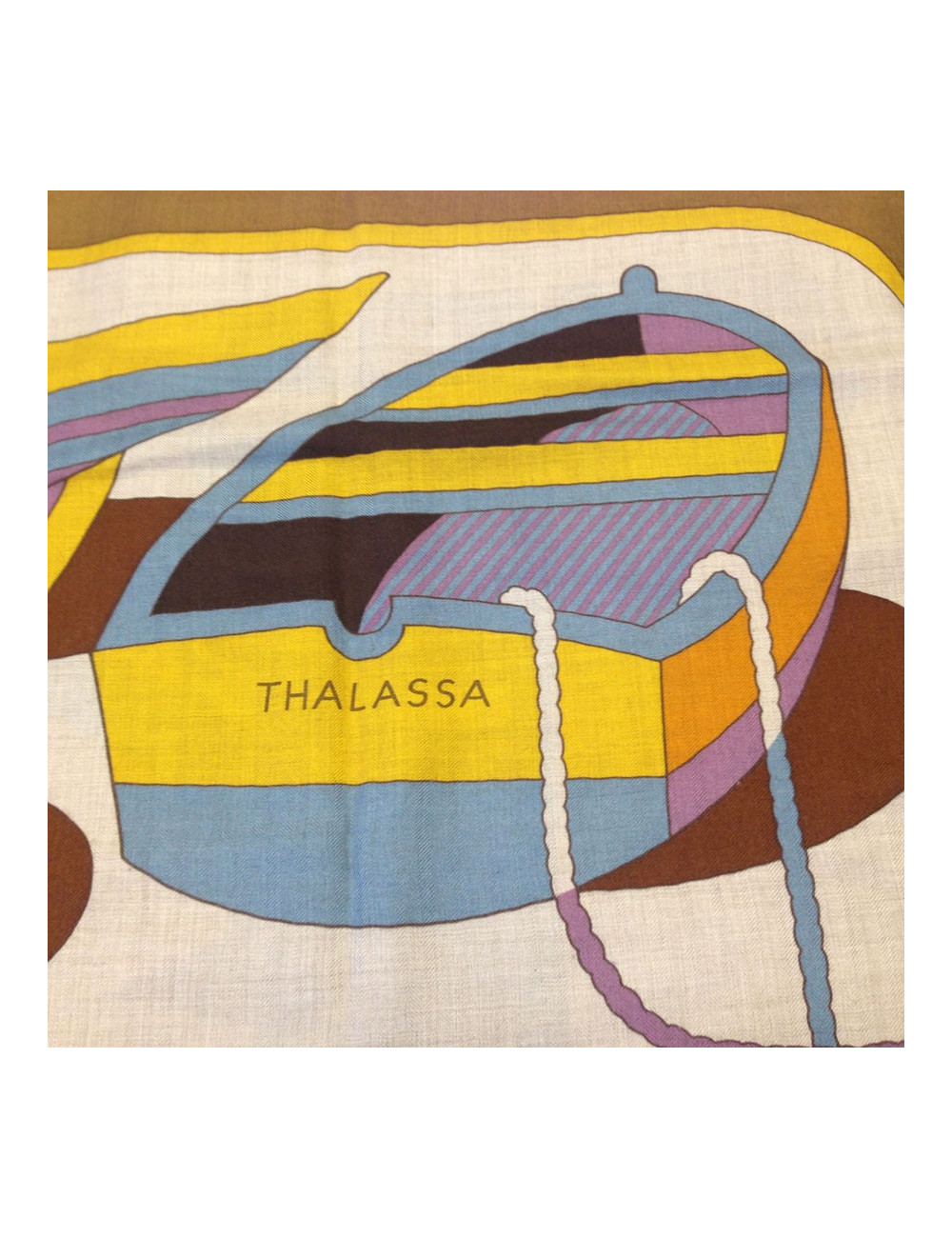 Châle HERMES "Thalassa" en cachemire et soie