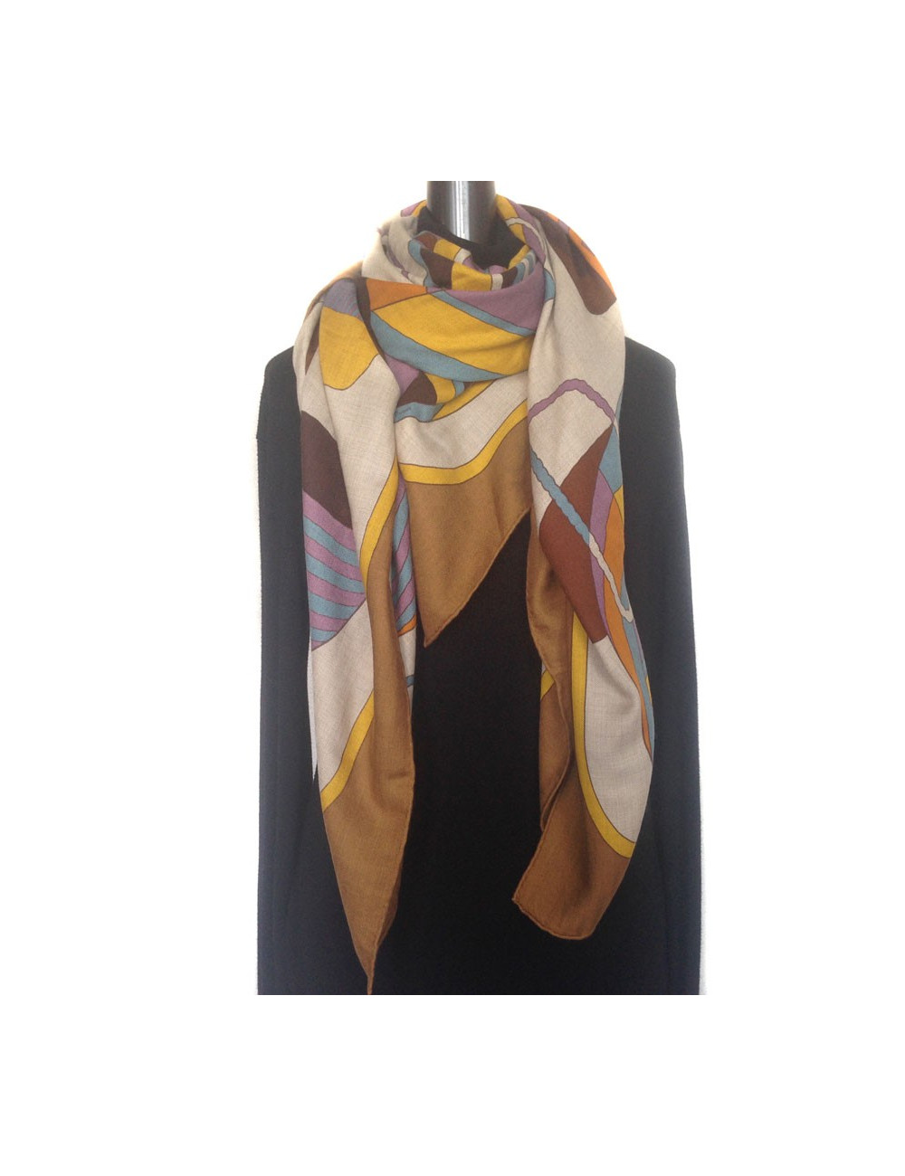 Châle HERMES "Thalassa" en cachemire et soie