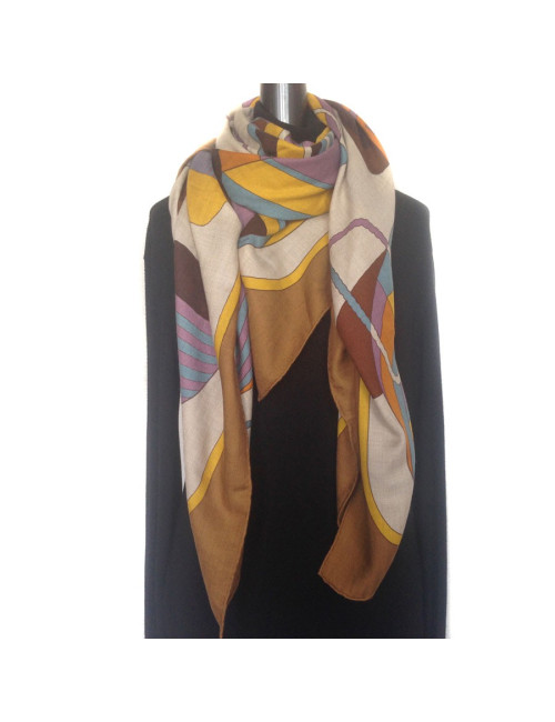 Châle HERMES "Thalassa" en cachemire et soie