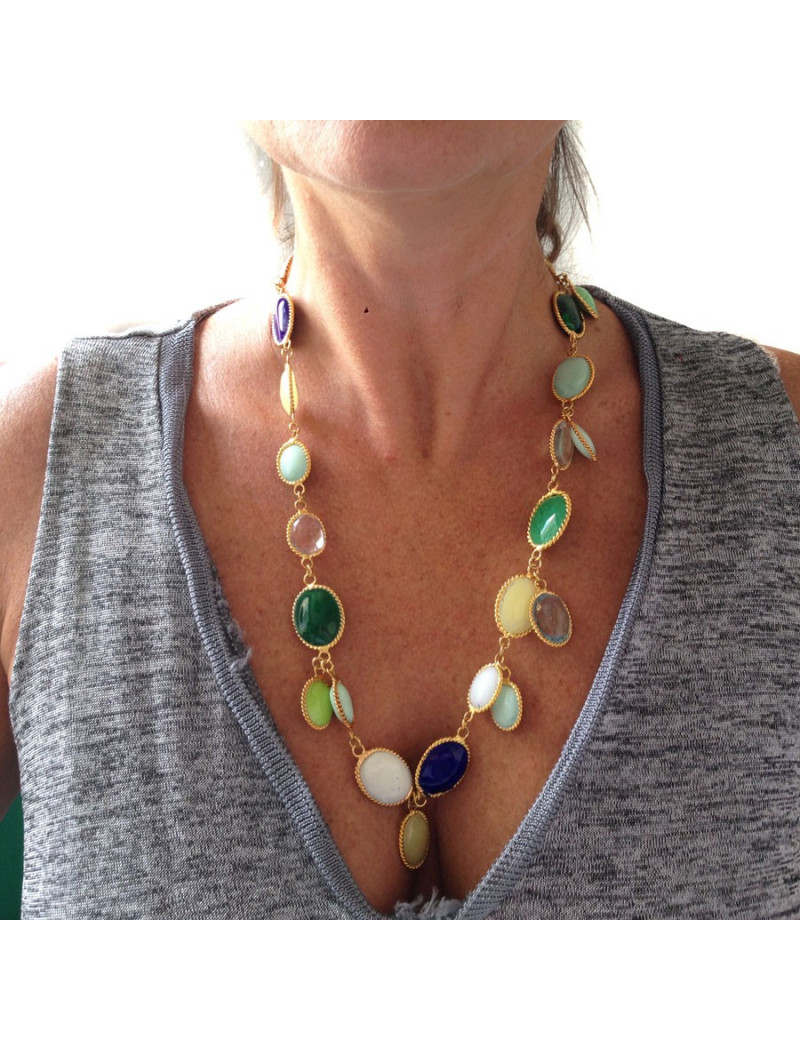 Collier MARGUERITE de VALOIS "Waterfalls" multicolores
