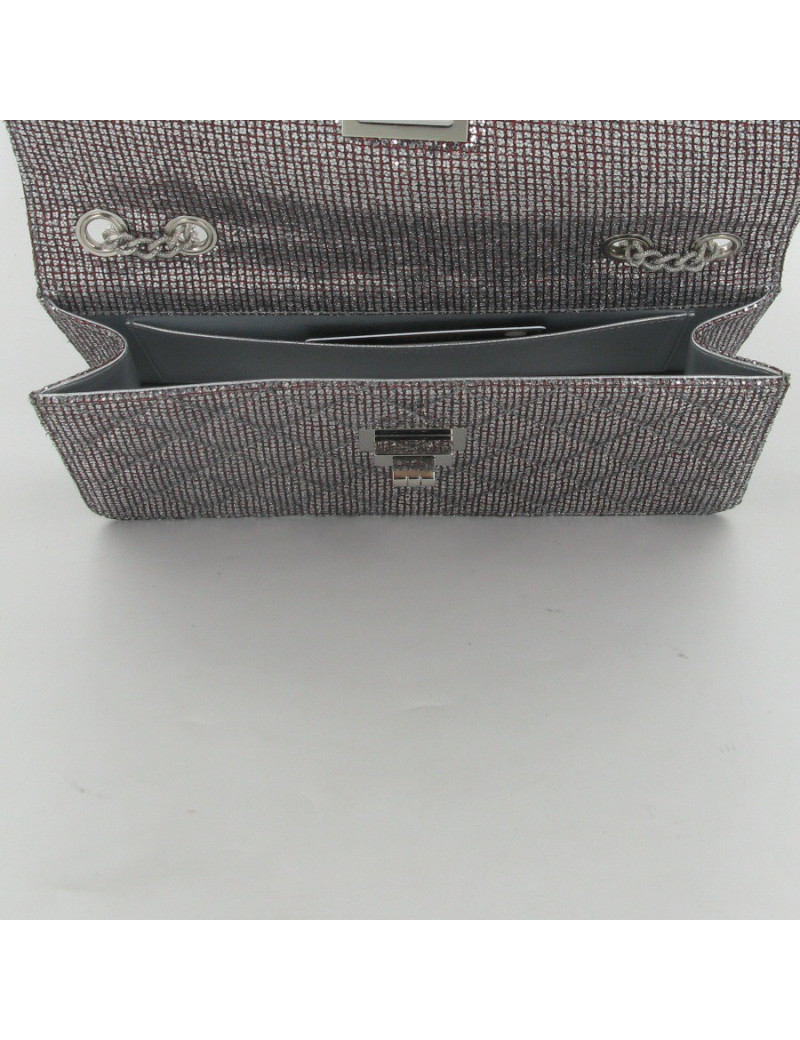 Sac paillettes rouge et argent CHANEL