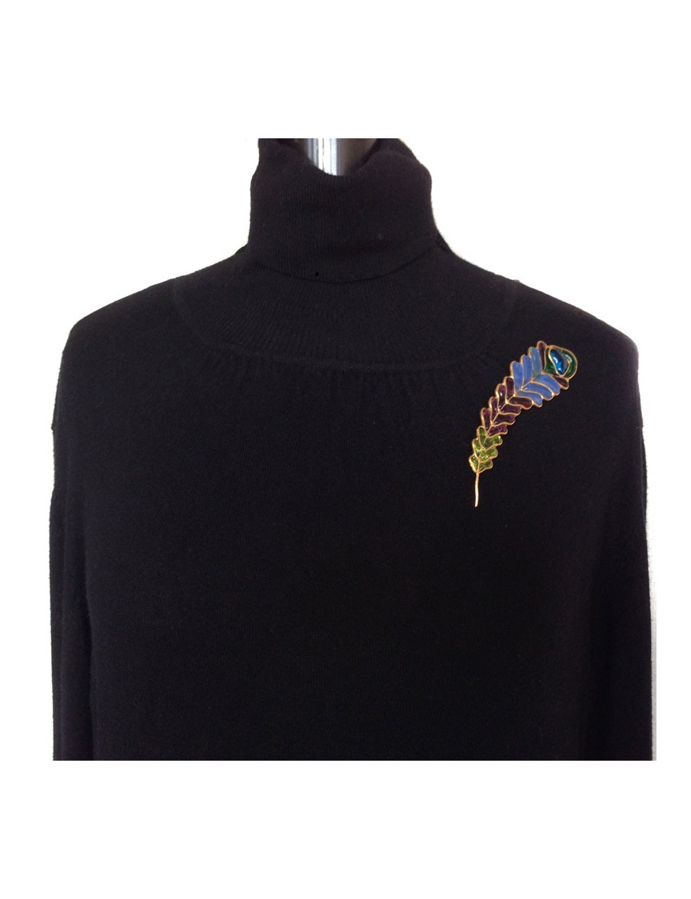 Broche LOULOU de la FALAISE  "épi de blé" en pâte de verre multicolore