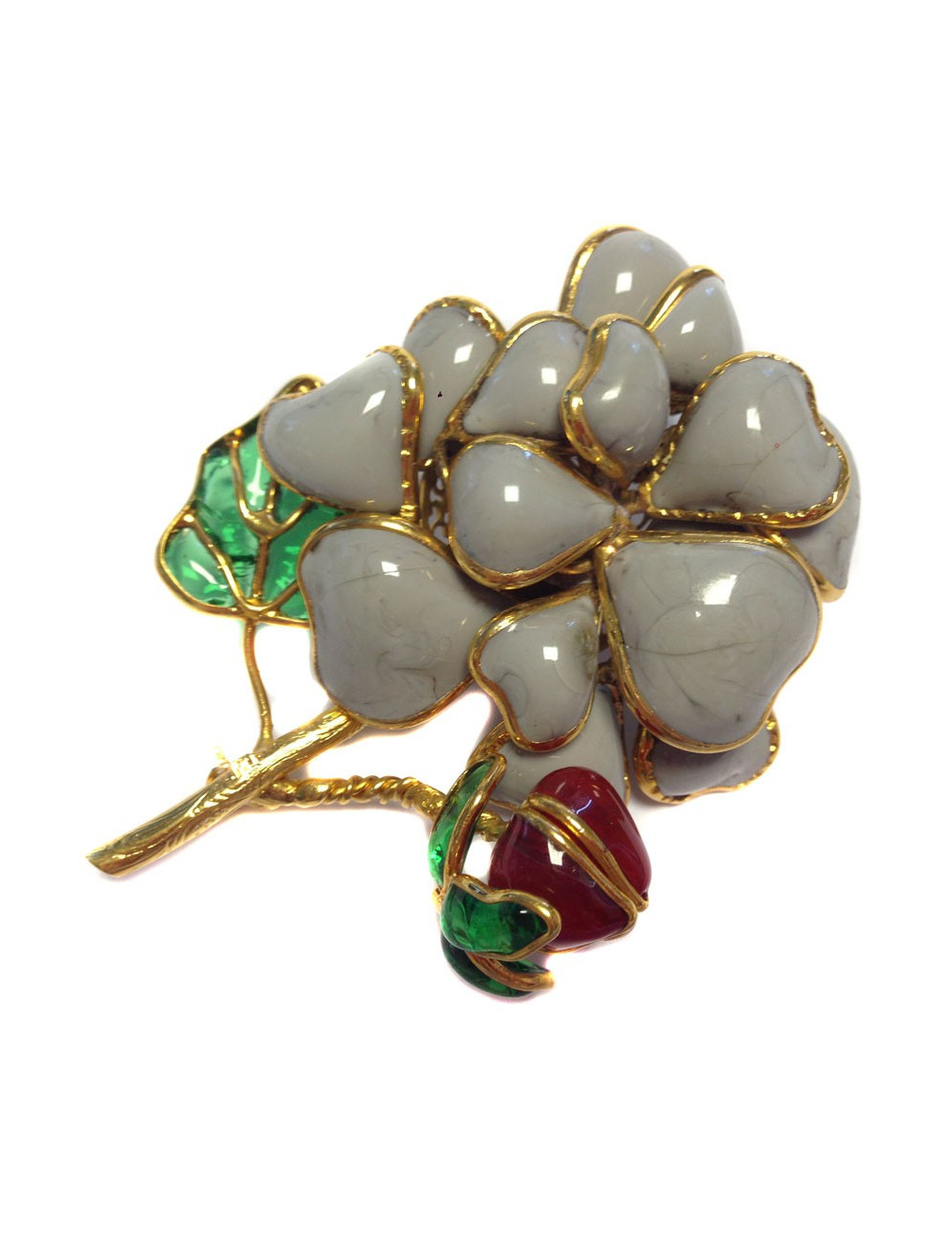 Broche Couture MARGUERITE de VALOIS en pâte de verre