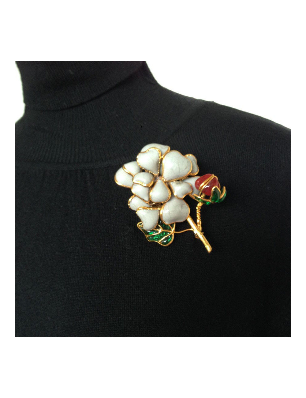 Broche Couture MARGUERITE de VALOIS en pâte de verre