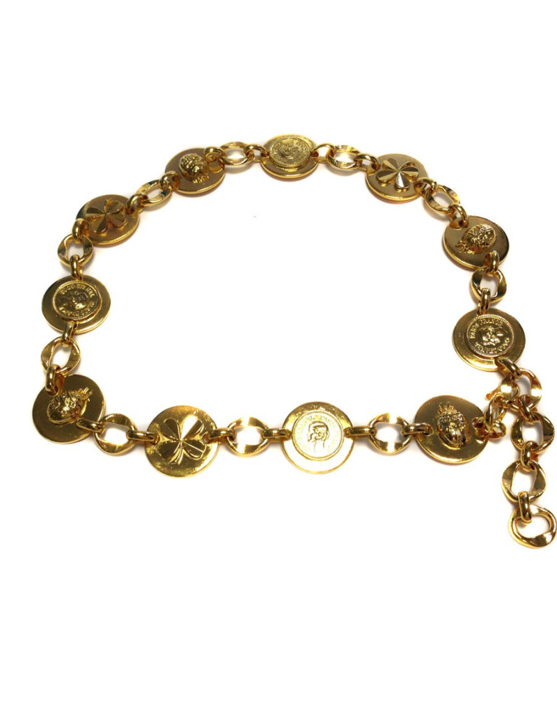 vintage CHANEL belt in gilded metal