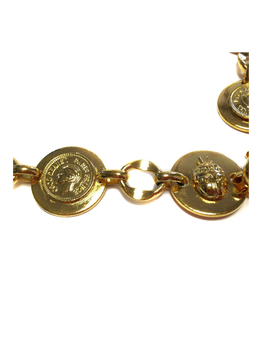 Ceinture CHANEL vintage en métal doré