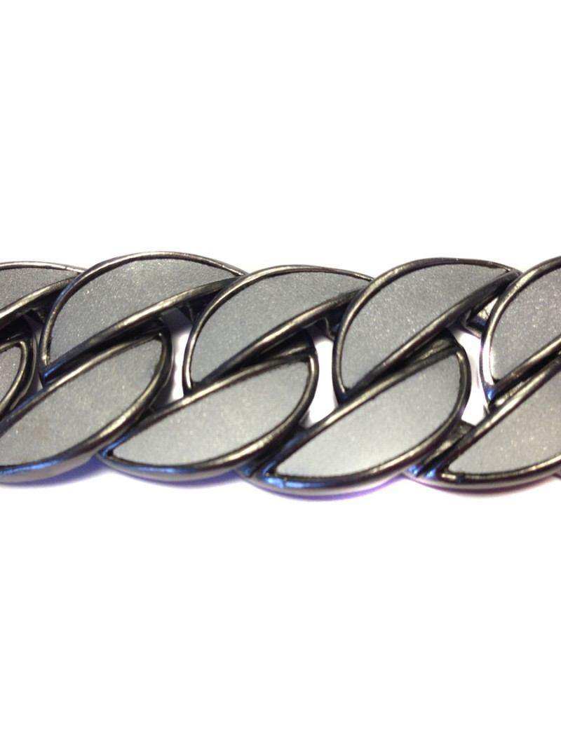 CHANEL bracelet silver grey metal