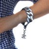 CHANEL bracelet silver grey metal