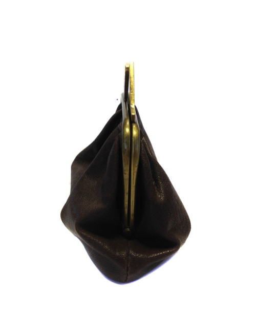 Porte monnaie ARMANI Jean's Vintage en cuir marron