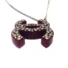 CHANEL necklace CC red plexi studded collar