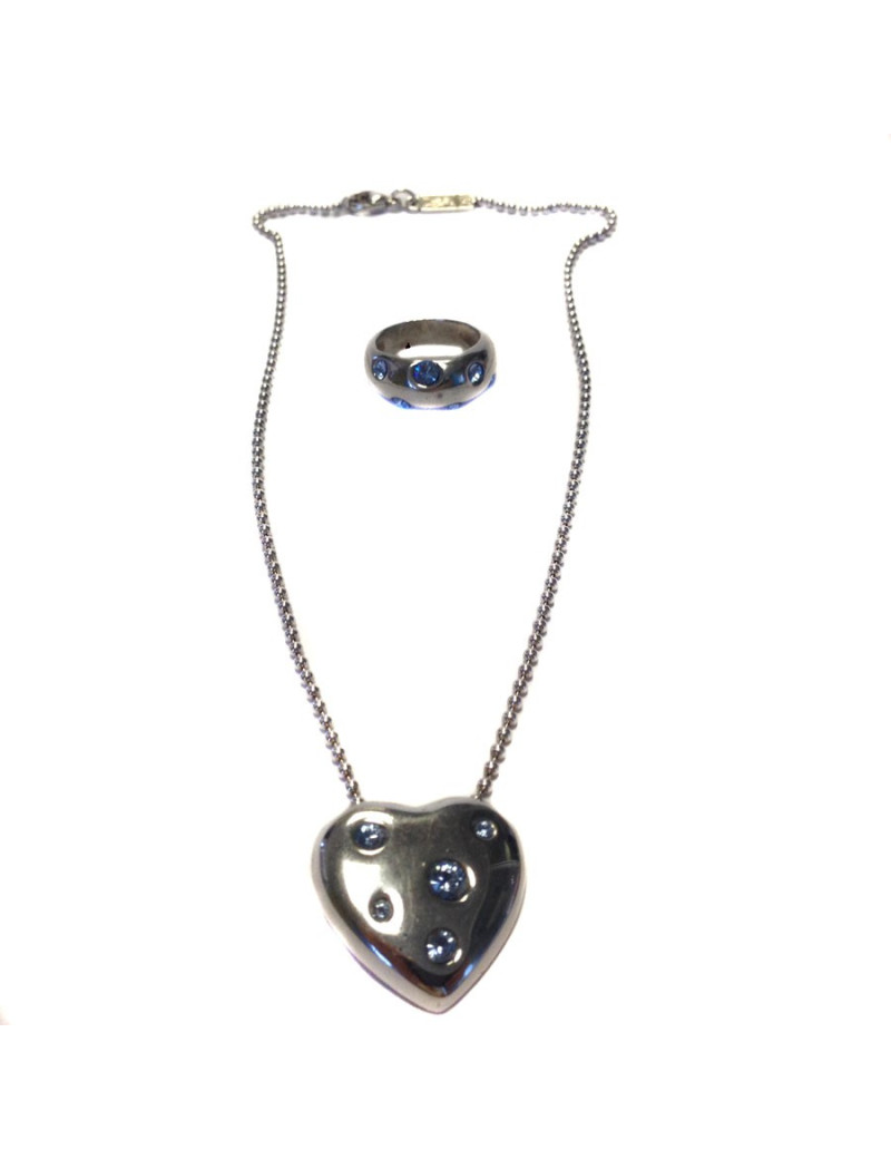 Parure YVES SAINT LAURENT collier bague argent