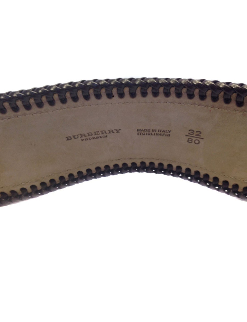 Ceinture BURBERRY PRORSUM en cuir marron, noir et bleu
