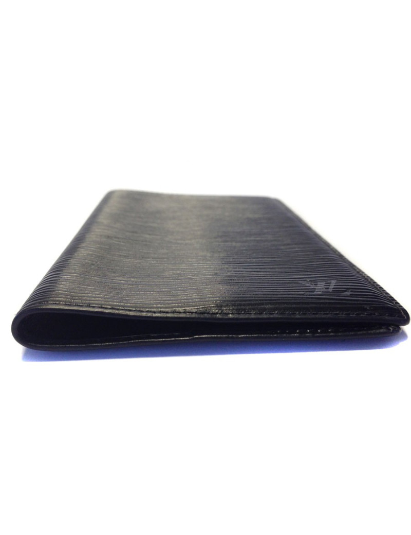 Porte répertoire  LOUIS VUITTON en cuir épi noir