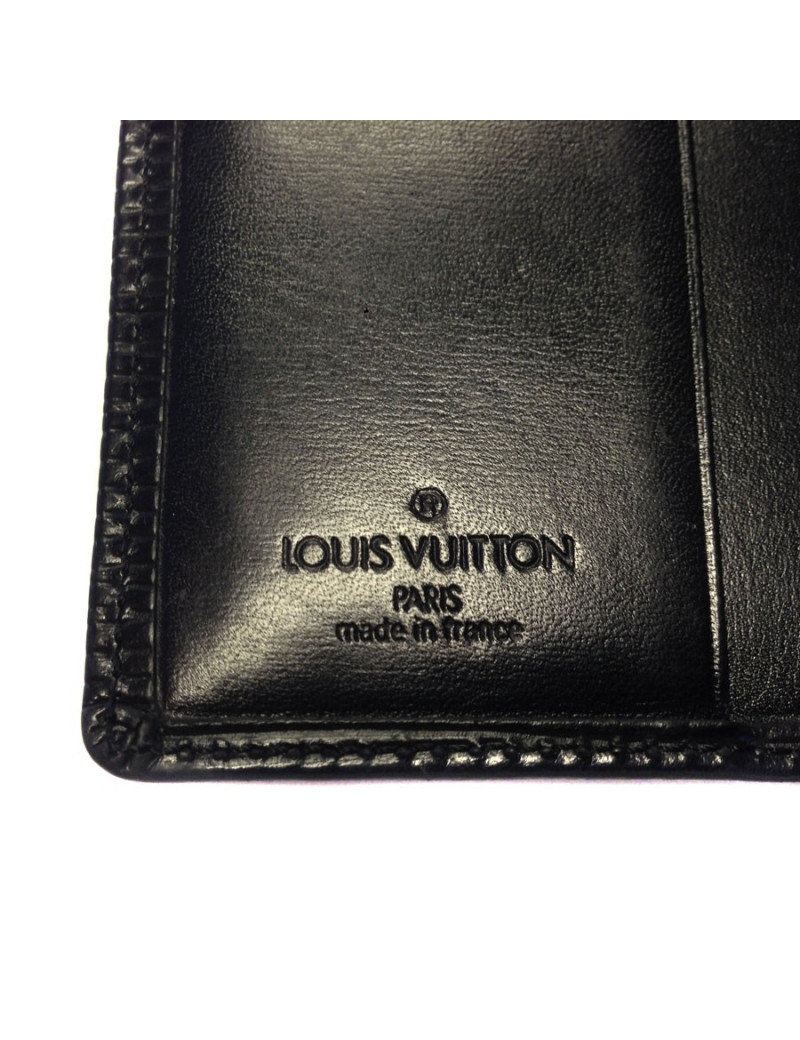 Porte répertoire  LOUIS VUITTON en cuir épi noir