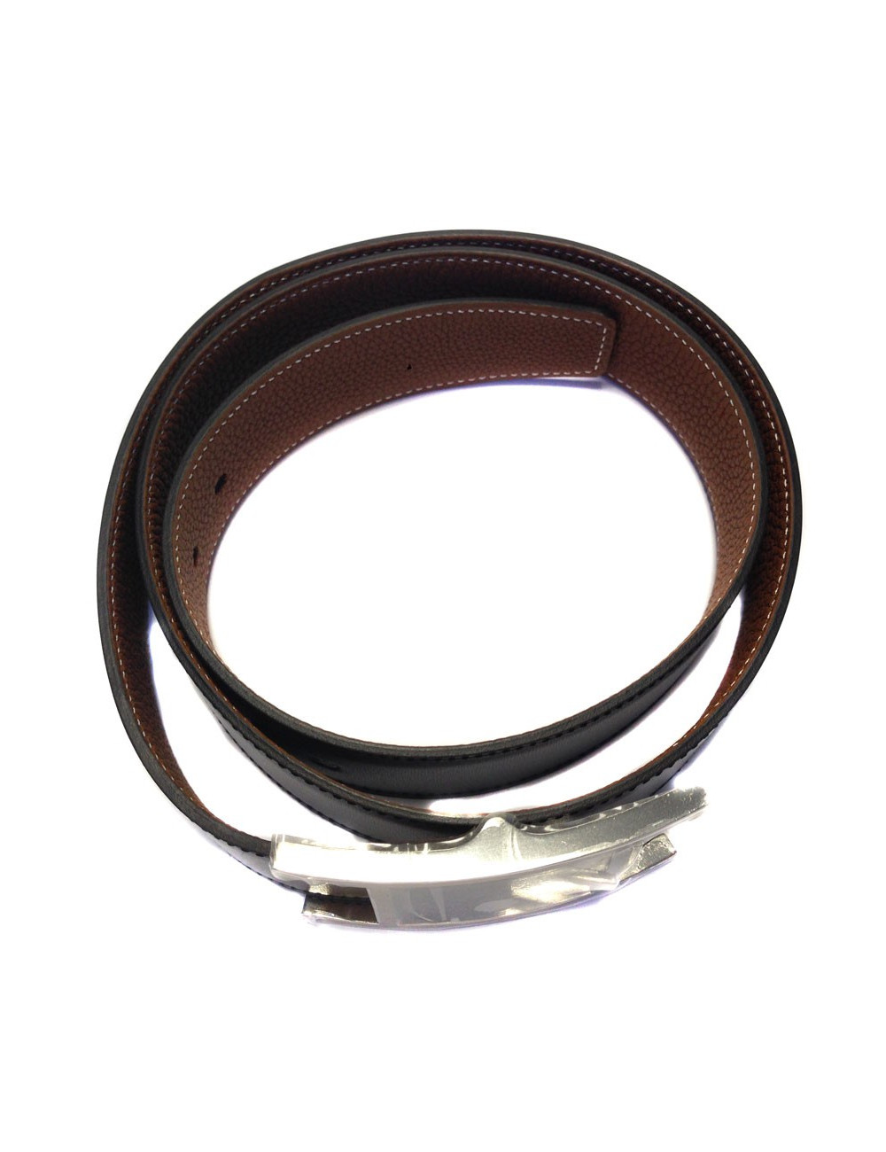 Belt HERMES reversible leather black and gold