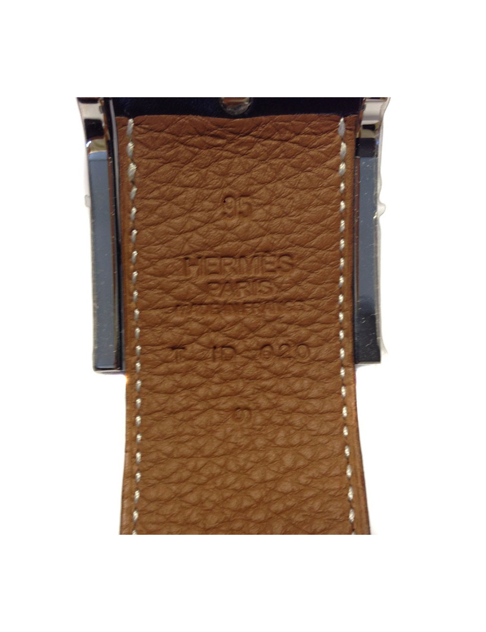 Belt HERMES reversible leather black and gold