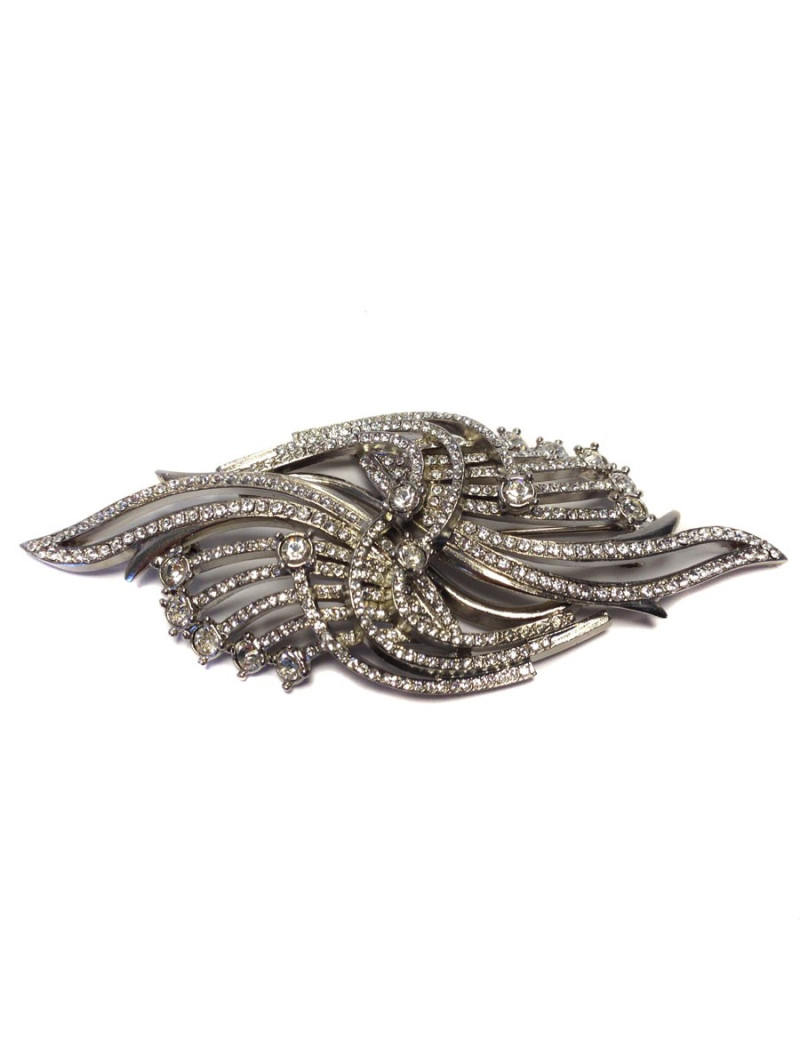 Broche Couture brillants argent