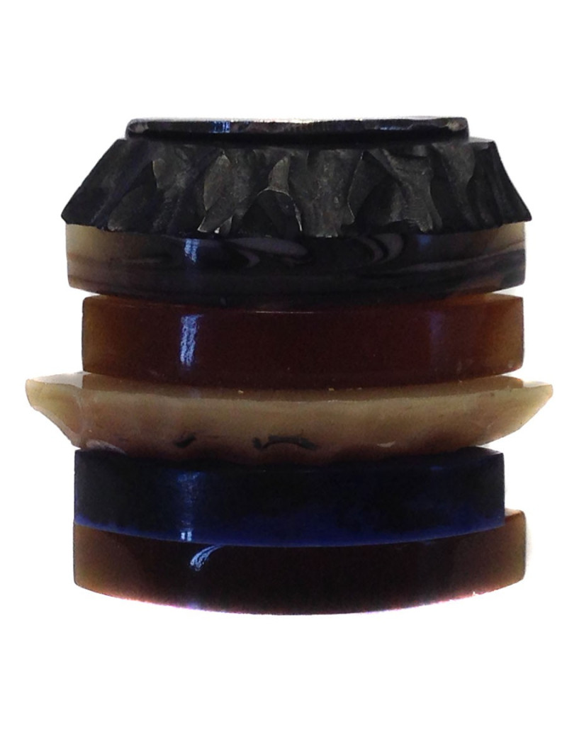 Bague CHANEL Talle 52 en ruthénium et résine