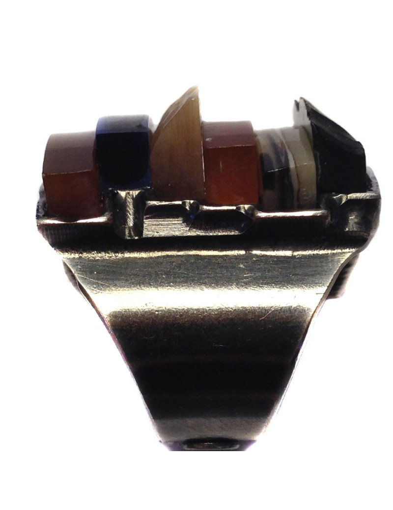 Bague CHANEL Talle 52 en ruthénium et résine