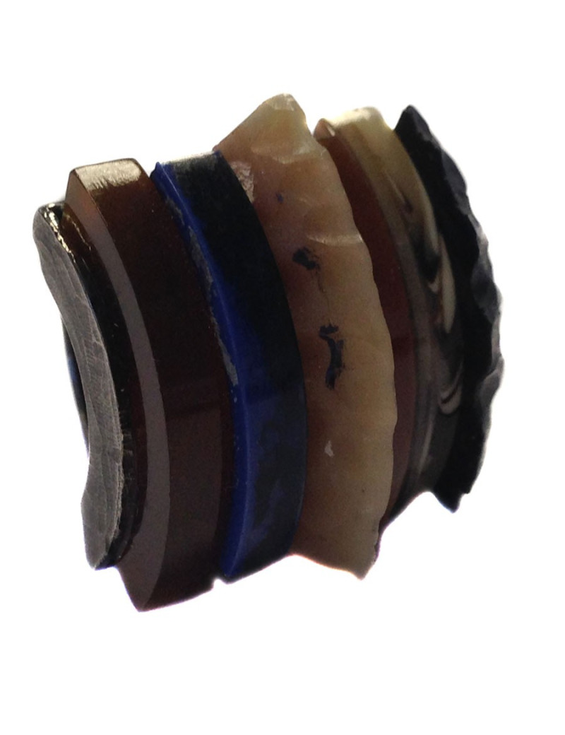 Ring CHANEL tiller 52 in ruthenium and resin