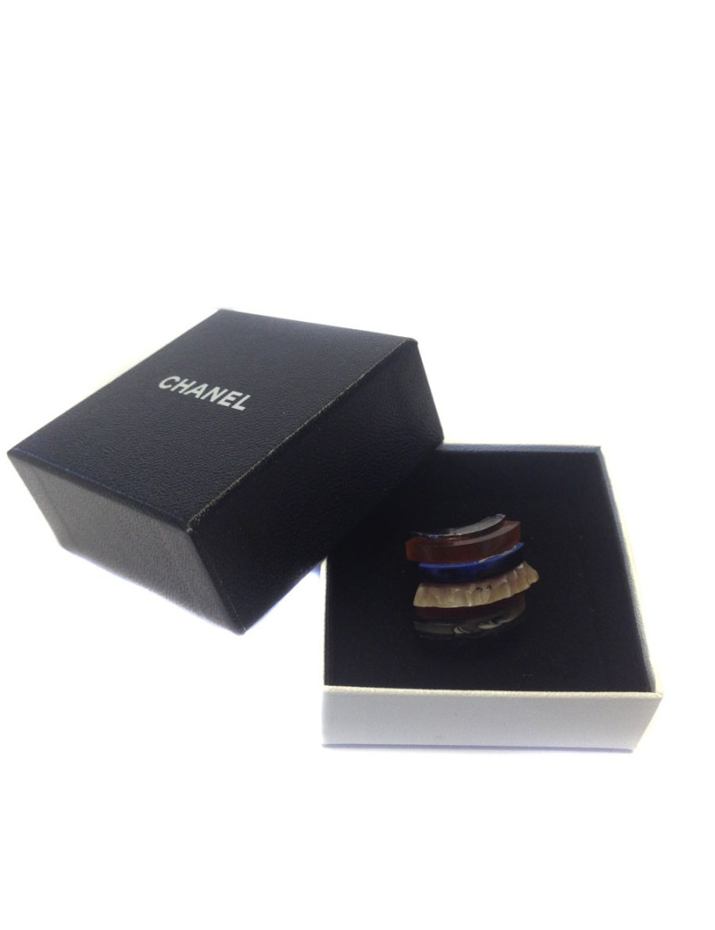 Ring CHANEL tiller 52 in ruthenium and resin