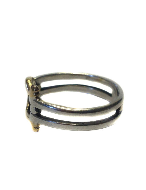 Ring size 50 silver and gold HERMES Vintage