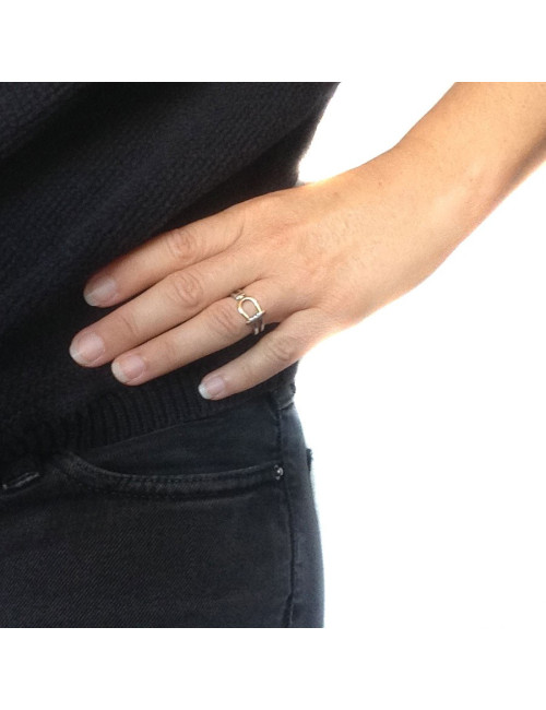 Ring size 50 silver and gold HERMES Vintage