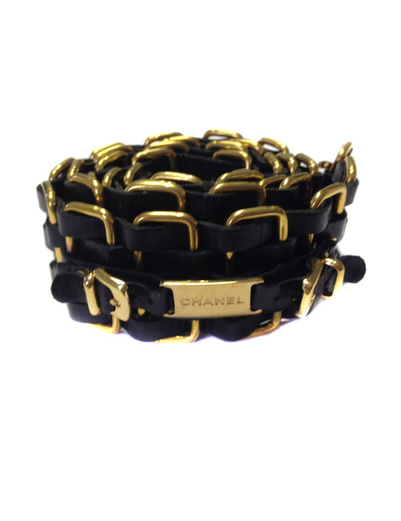 Ceinture CHANEL en cuir et métal