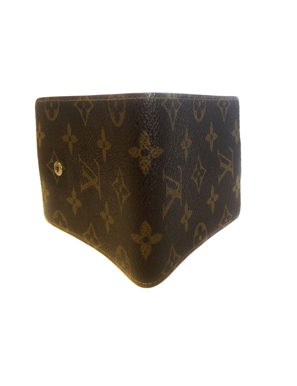 Porte chéquier LOUIS VUITTON en toile enduite monogrammée et cuir