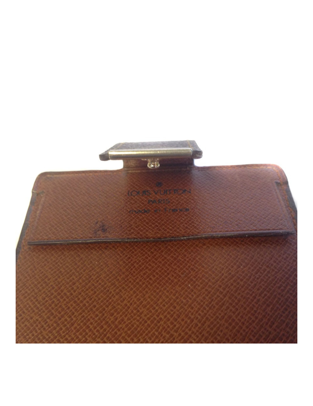 Porte chéquier LOUIS VUITTON en toile enduite monogrammée et cuir