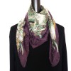LORIS AZZARO plum and ivory silk scarf