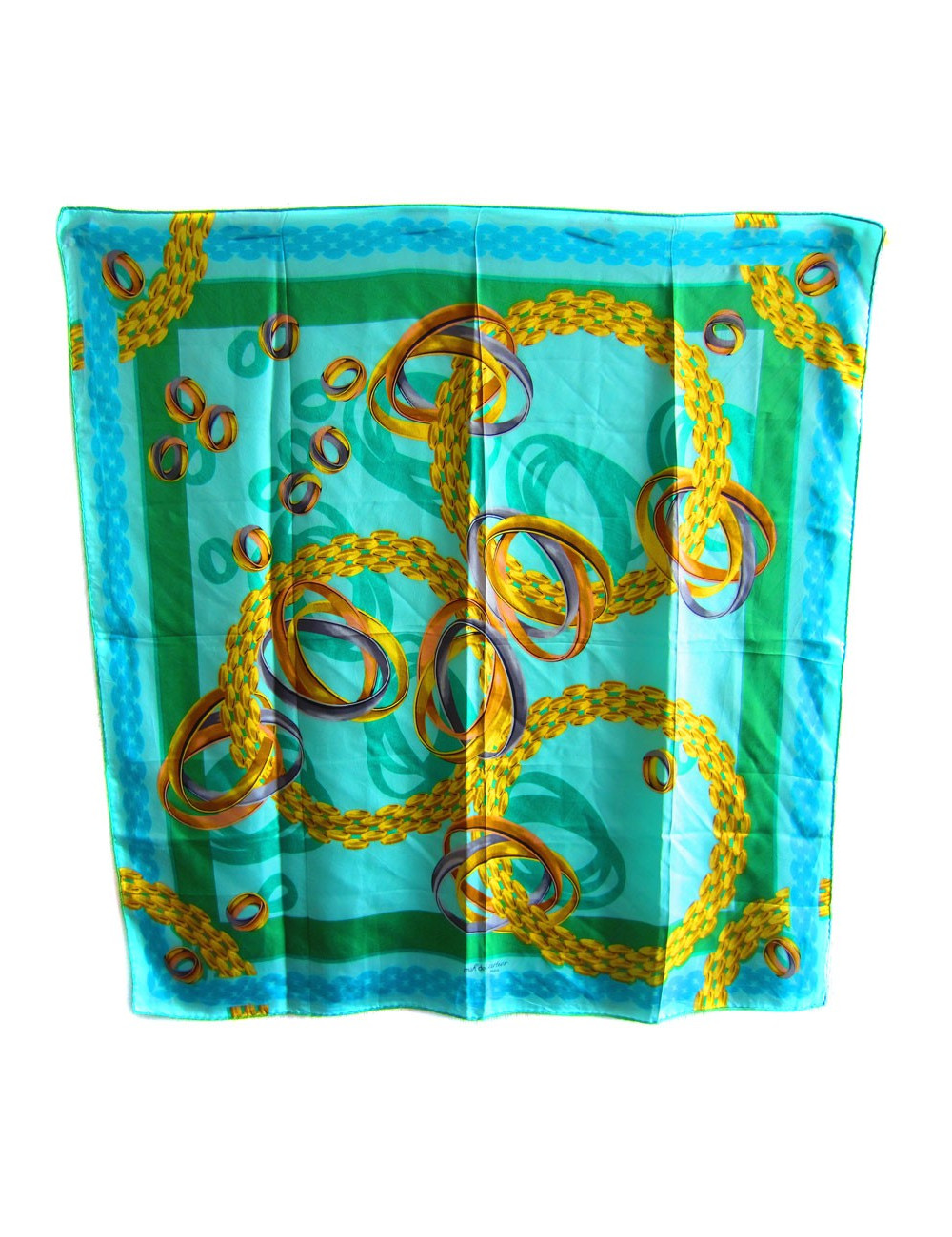 Carré Must de CARTIER en soie vert clair