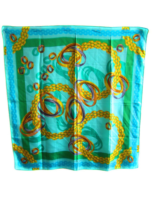 Carré Must de CARTIER en soie vert clair