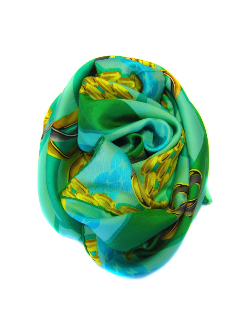 Carré Must de CARTIER en soie vert clair