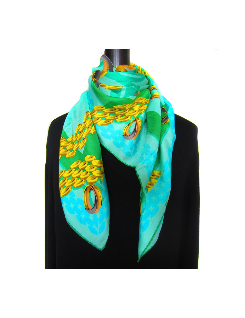 Must de CARTIER square silk light green