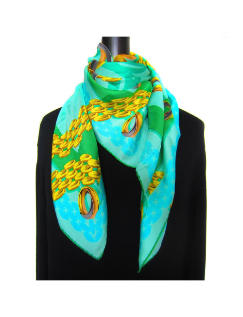 Must de CARTIER square silk light green