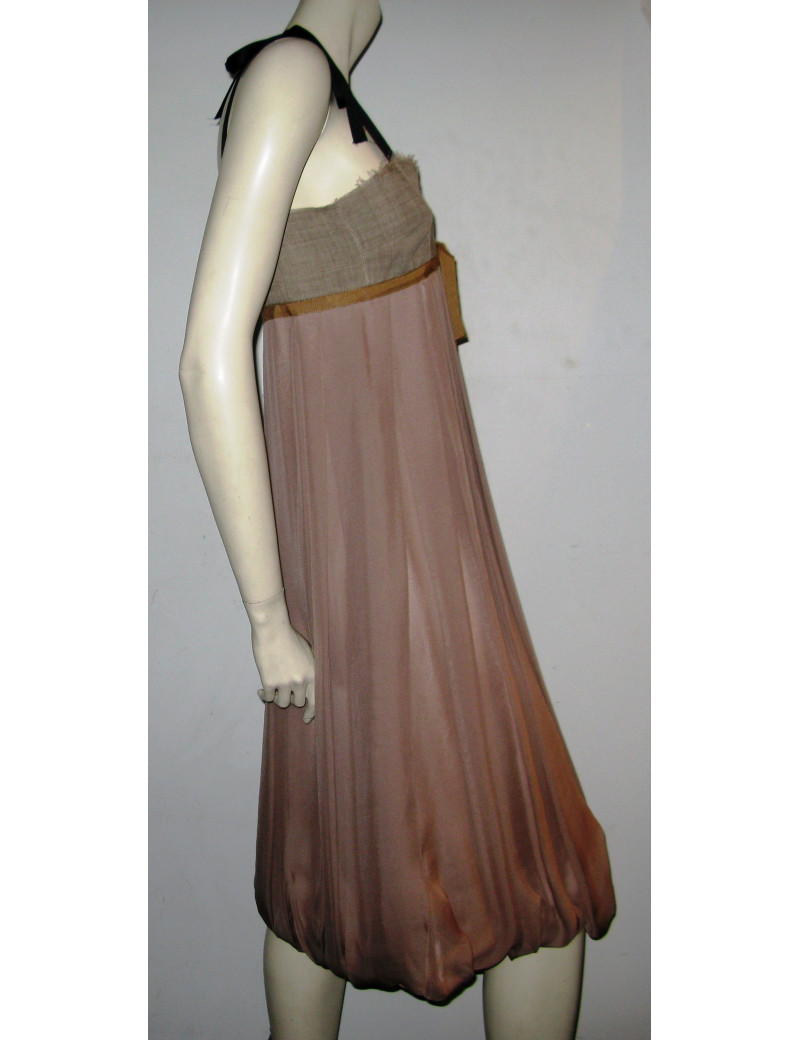 MARNI dress in beige and old Silk rose T40 it