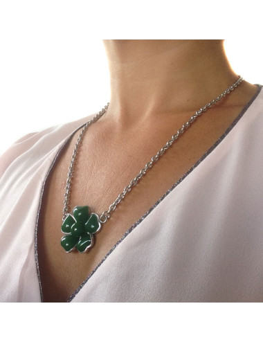 Collier fleurette MARGUERITE de VALOIS vert 2
