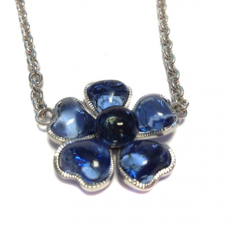 Necklace floweret MARGUERITE of VALOIS dark Sapphire