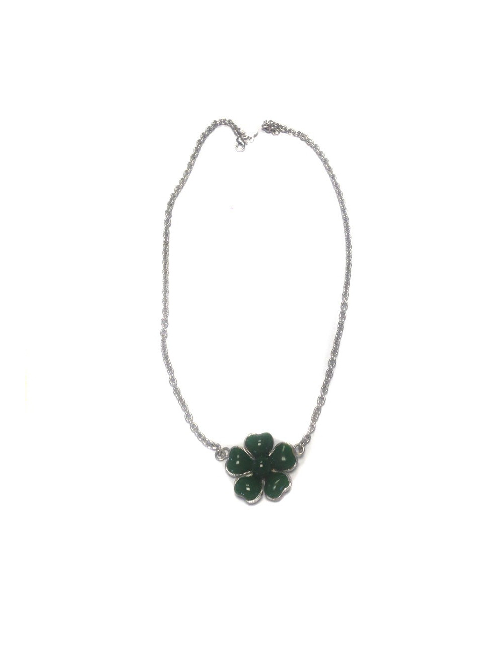 Collier fleurette MARGUERITE de VALOIS vert