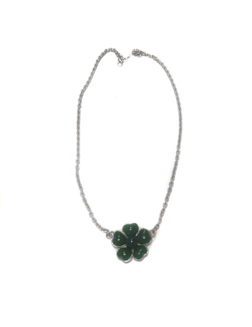 Collier fleurette MARGUERITE de VALOIS vert
