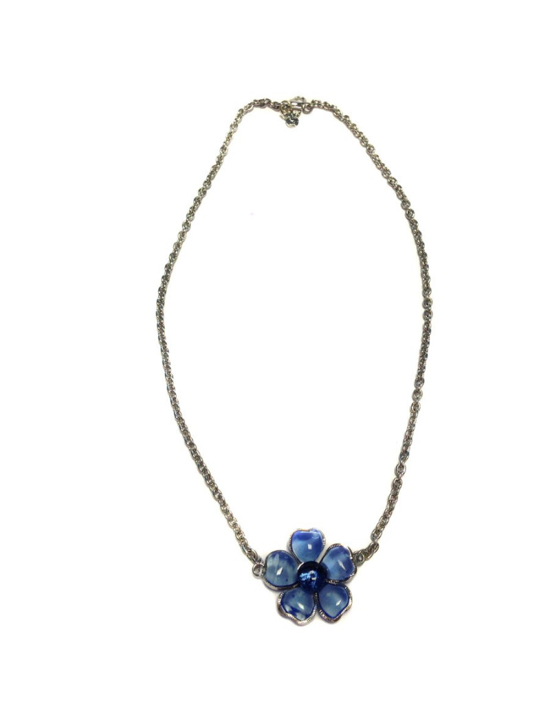 Collier fleurette MARGUERITE de VALOIS saphir clair
