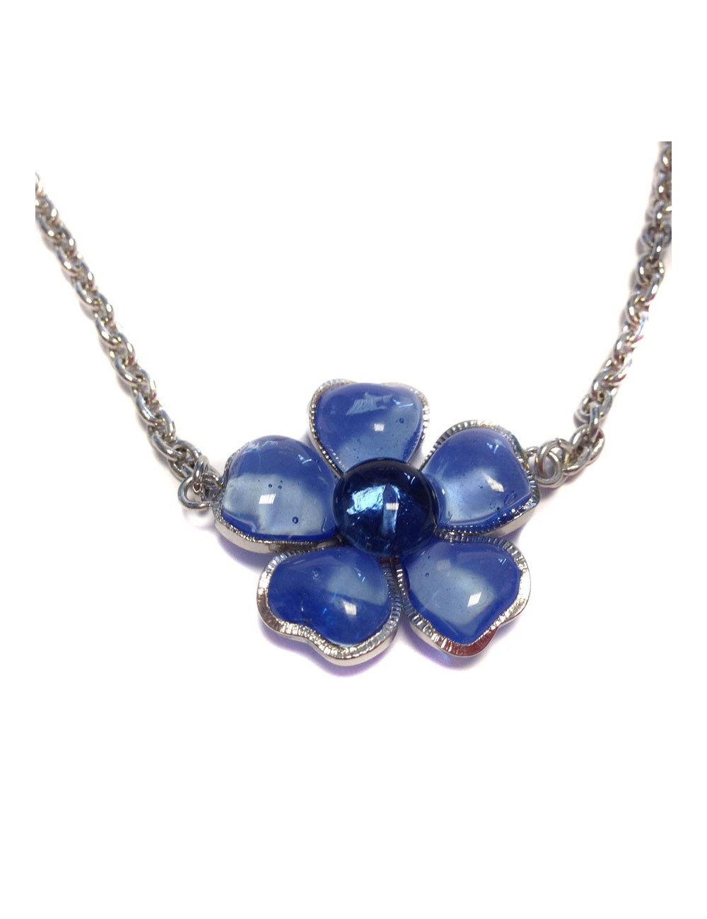 Necklace floweret MARGUERITE of VALOIS clear Sapphire