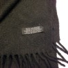 Fringed cashmere HERMES black shawl